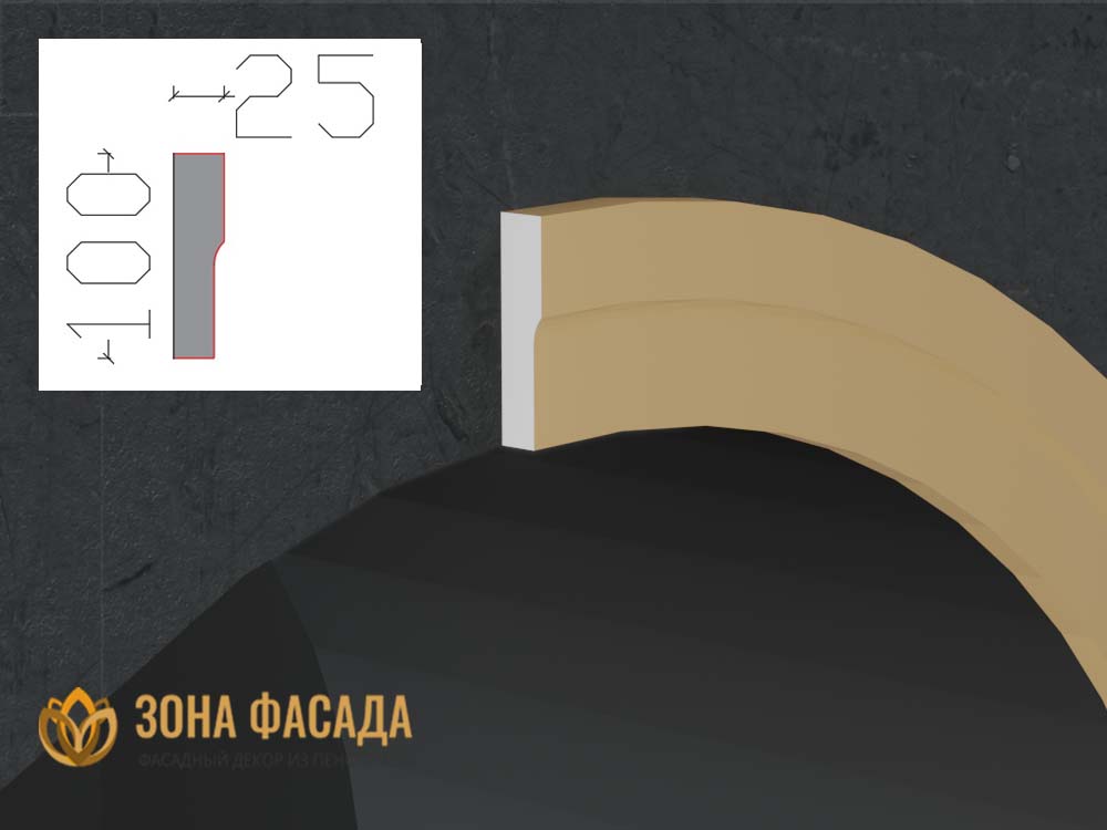 Наличник Арочный НА-103 ЗФ наличник из пенопласта купить, декоративные наличники на окна купить, наличники из пенопласта купить в москве, фасадный наличник из пенополистирола купить,